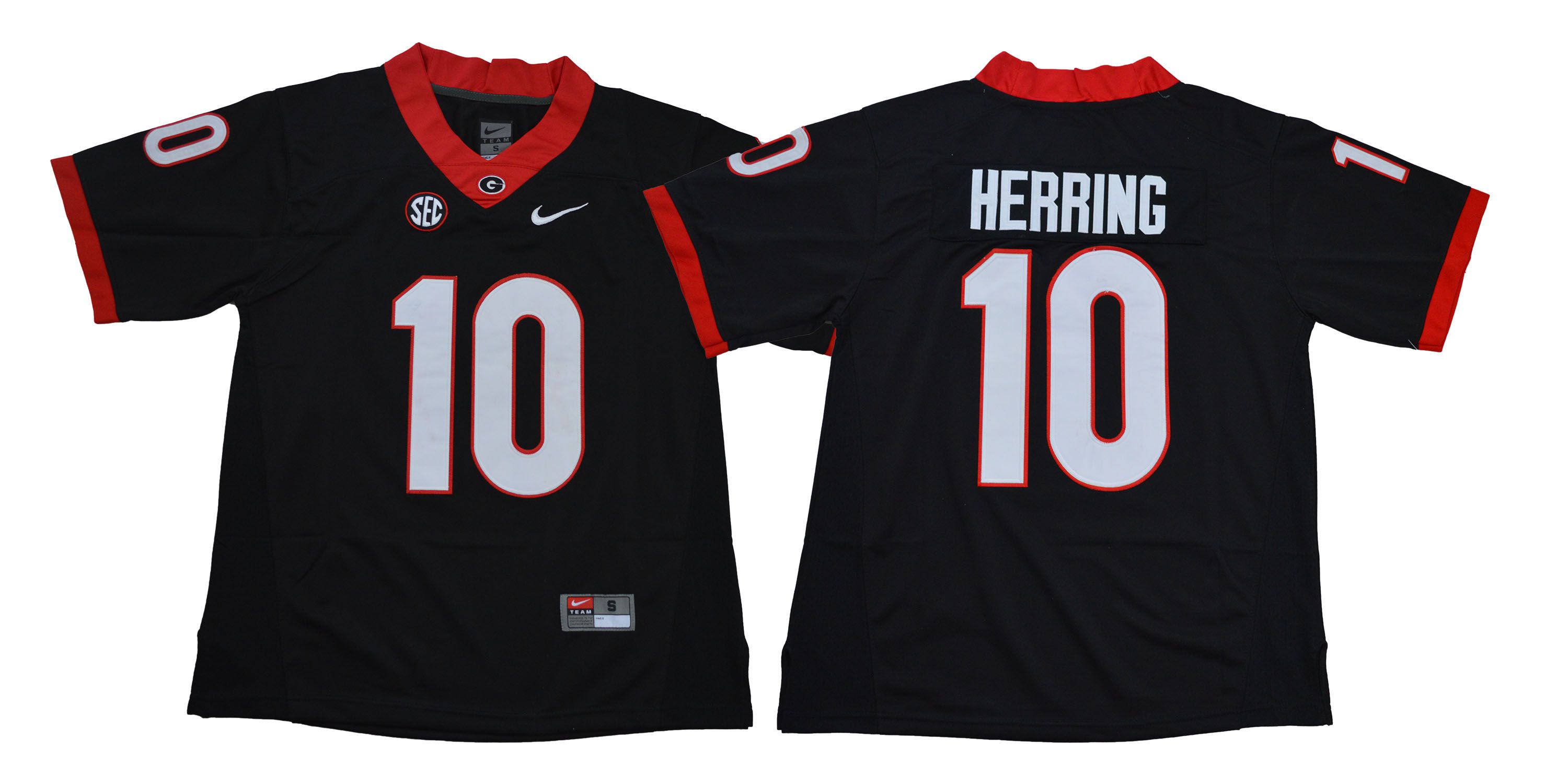 Men Georgia Bulldogs #10 Herring Black NCAA Jerseys